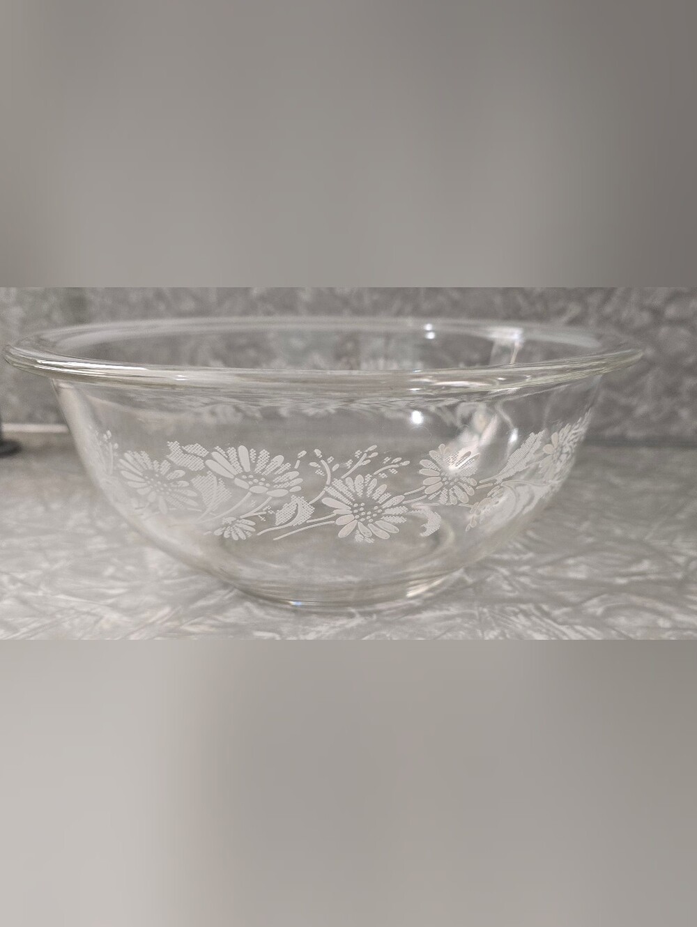 Pyrex Clear Colonial Mist White Lace Set Of 3 Mixing Bowls - Picture 7 of 14